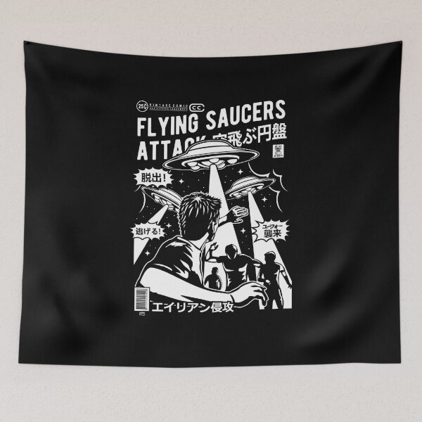 Item preview, Flying Saucers Attack White designed and sold by KalooDesignArt.