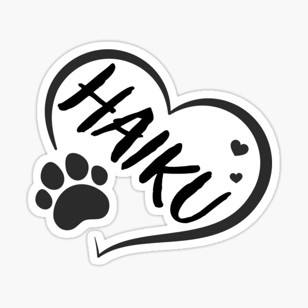 Item preview, Haiku cat name in a heart with a paw, great gift for dog or cat owners designed and sold by OCS1337.