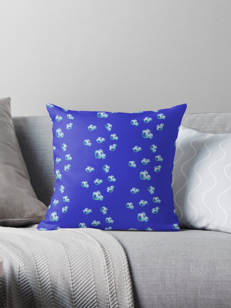 Thumbnail 1 of 4, Pillow, Blue Roses designed and sold by OlgaStudio.