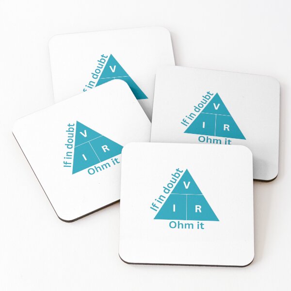 Item preview, If in Doubt Ohm It | Turquoise and White Ohm's Law designed and sold by Bridget Beswick.