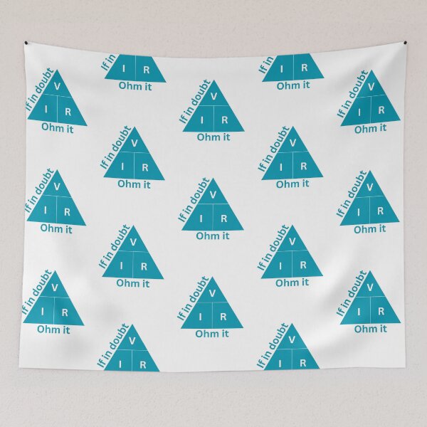 Item preview, If in Doubt Ohm It | Turquoise and White Ohm's Law designed and sold by Bridget Beswick.