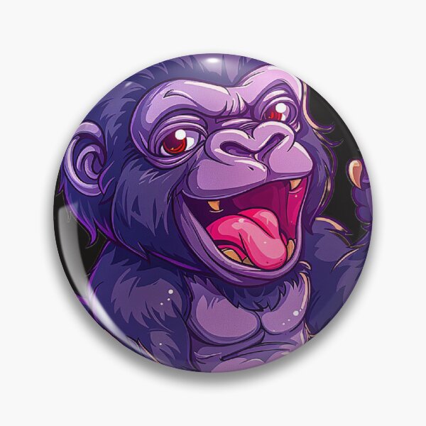 Item preview, Title: Playful Purple Monkey with a Big Smile designed and sold by MYTHIC PEEL STICKERS.