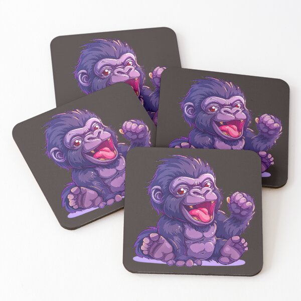 Item preview, Title: Playful Purple Monkey with a Big Smile designed and sold by MYTHIC PEEL STICKERS.