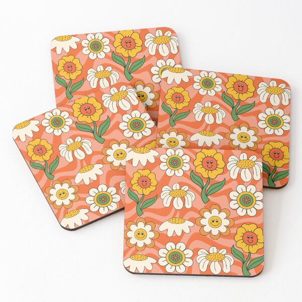 Item preview, Happy Smiling Flowers Fun Hippie Style designed and sold by DesignsArtColor.