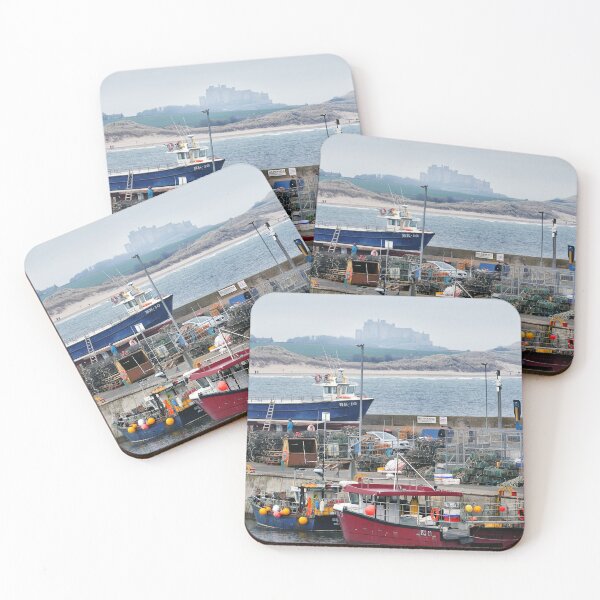 Item preview, Seahouses harbour with Bamburgh Castle, Northumberland designed and sold by Richard Flint.