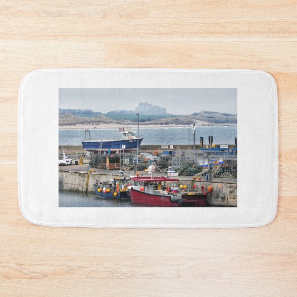 Item preview, Seahouses harbour with Bamburgh Castle, Northumberland designed and sold by Richard Flint.
