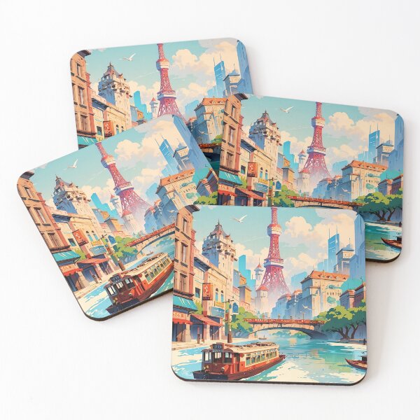 Item preview, Urban Oasis: Navigating Timeless City Waters designed and sold by ArtComixHaven.