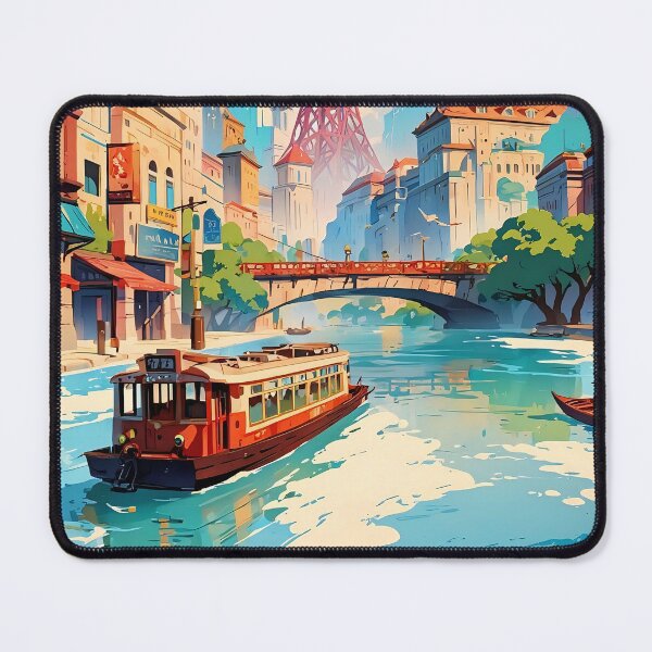 Item preview, Urban Oasis: Navigating Timeless City Waters designed and sold by ArtComixHaven.