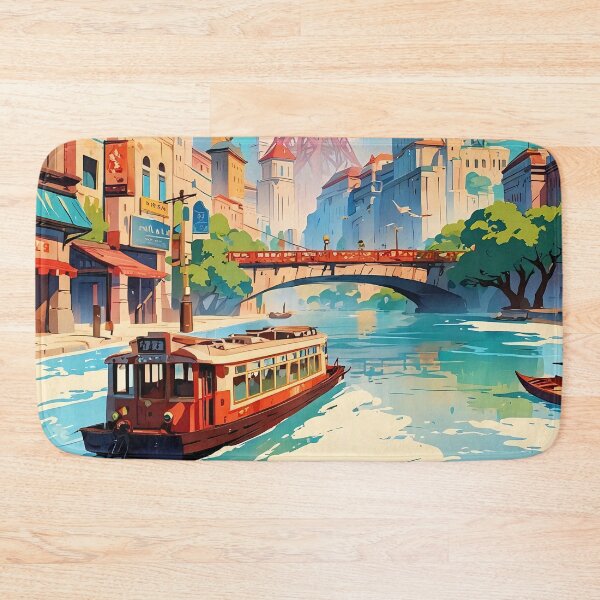 Item preview, Urban Oasis: Navigating Timeless City Waters designed and sold by ArtComixHaven.
