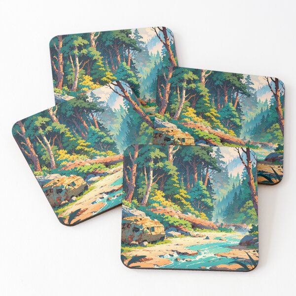 Item preview, Abandoned Tranquility: Vintage Van by a Forested River designed and sold by ArtComixHaven.