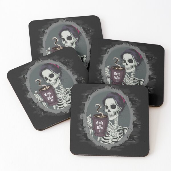 Item preview, Goth Skeleton Coffee Lover designed and sold by tamdevo1.