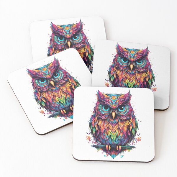 Item preview, Spectral Perch: Colorful Sitting Owl Art designed and sold by TRYKID.