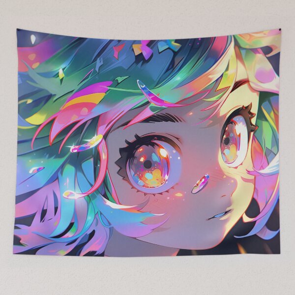 Item preview, Vibrant Pastel Sparkle Anime Girl designed and sold by bubblegoth.
