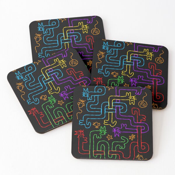 Item preview, Curly Cat Rainbow Doodle designed and sold by dwarmuth.