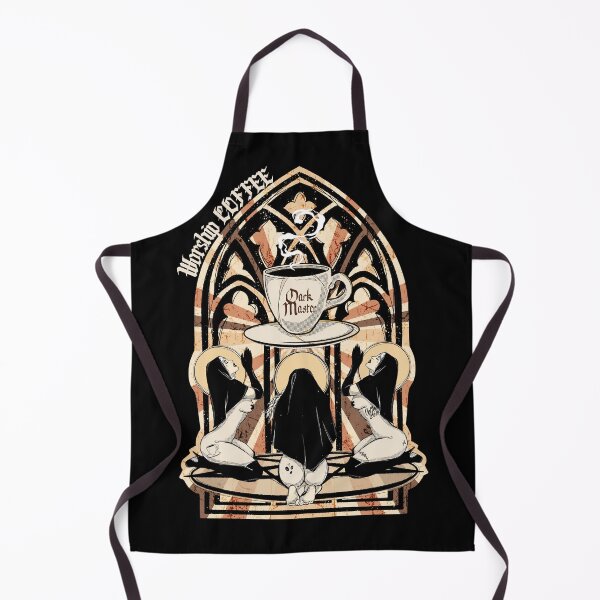 Item preview, Worship Coffee, your Dark Master, Coffee Addict, Witches Brew, Sexy Nuns, goth girl, Damn Fine Coffee, Coffee Ritual, Horror Tshirt, Halloween Sweatshirt, Bloody Floor, Black and white sticker designed and sold by SSINAMOON.
