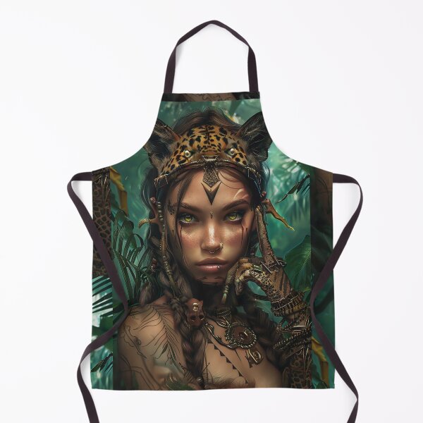 Item preview, WILD WOMAN CAT, TROPICAL FOREST, NATURE ART designed and sold by GingerWolfArt.