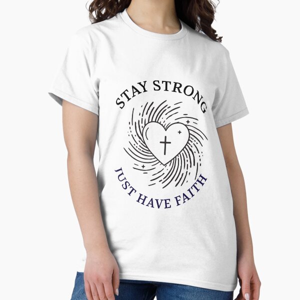 Vista previa del artículo con la obra «Mantente fuerte, solo ten fe, cruz del corazón», diseñado y vendido por PatTShop.