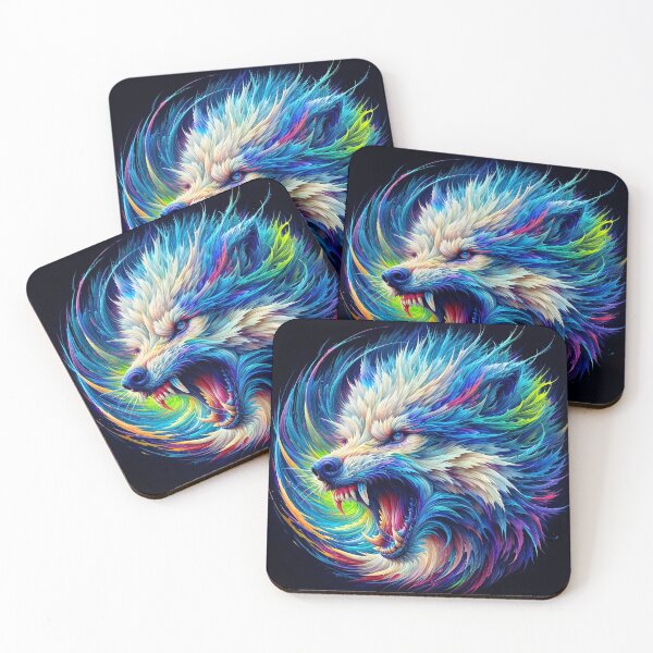 Item preview, Colorful Abstract Wolf Logo designed and sold by PixelCraftDSG.