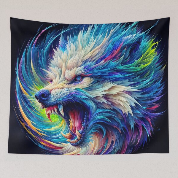 Item preview, Colorful Abstract Wolf Logo designed and sold by PixelCraftDSG.