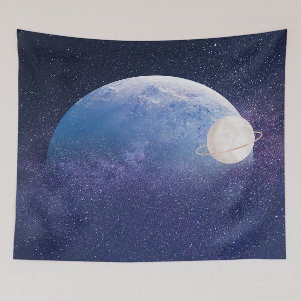 Item preview, Blue and White Planet in Galaxy designed and sold by WhiteSoftPetals.