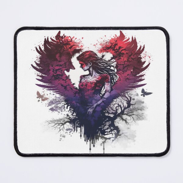 Item preview, Dark Angel with Heart-Shaped Wings designed and sold by FantasyVisions.