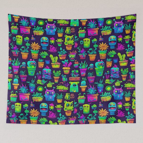 Item preview, Crazy Plants Wallpaper designed and sold by Zenvo.