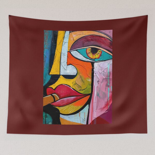 Item preview, Psychedelic Rouge Reflections- Delving into the Enigmatic World of Woman's Red Lips Abstract Expressionism designed and sold by OlfactoART Studio.