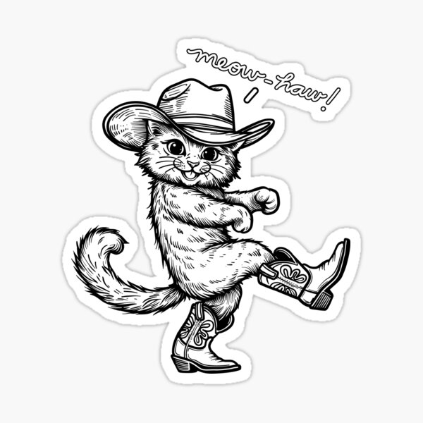 Item preview, Meowhaw Dancing Cat designed and sold by KilkennyCat Art.