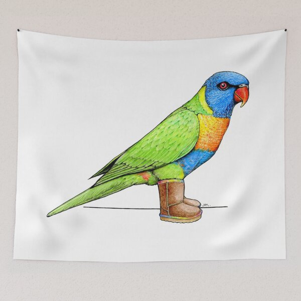Item preview, Rainbow Lorikeet in Uggs Boots designed and sold by JimsBirds.