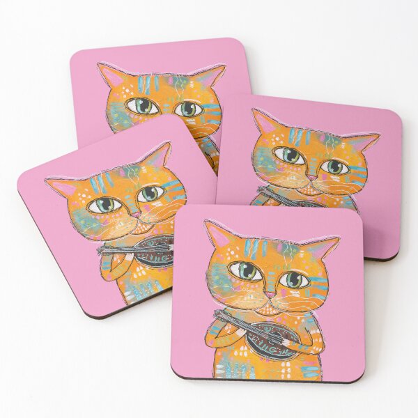 Item preview, Cat With A Ukulele designed and sold by KilkennyCat Art.