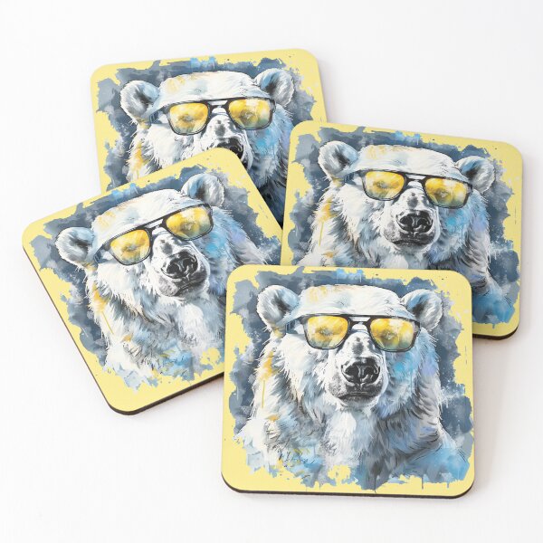 Item preview, Colorful/Colorful polar bear with sunglasses 03 designed and sold by Batch-C91.