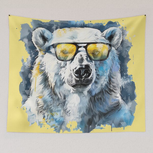 Item preview, Colorful/Colorful polar bear with sunglasses 03 designed and sold by Batch-C91.