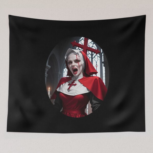 Item preview, Creepy Demonic Zombie Nun designed and sold by TheArtOfPat.