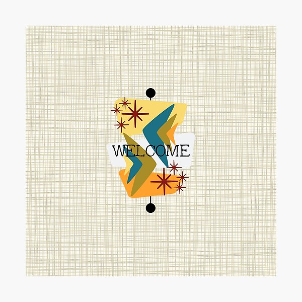 Mid Century Modern Welcome Bkgrnd Photographic Print