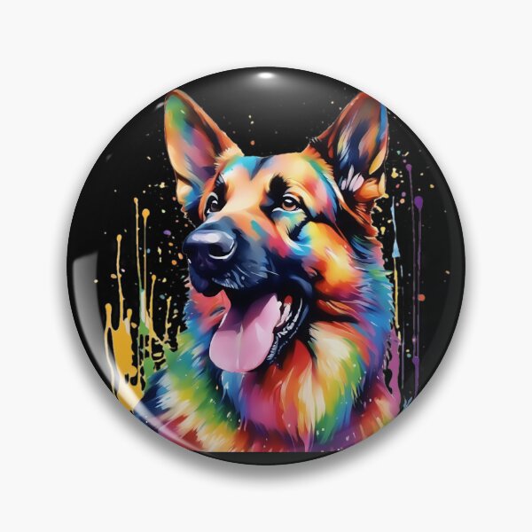 Item preview, Vibrant Rainbow Alsatian Portrait Design For Dog Lovers designed and sold by kakarikihill.