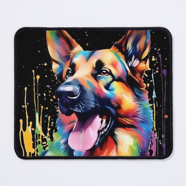 Item preview, Vibrant Rainbow Alsatian Portrait Design For Dog Lovers designed and sold by kakarikihill.
