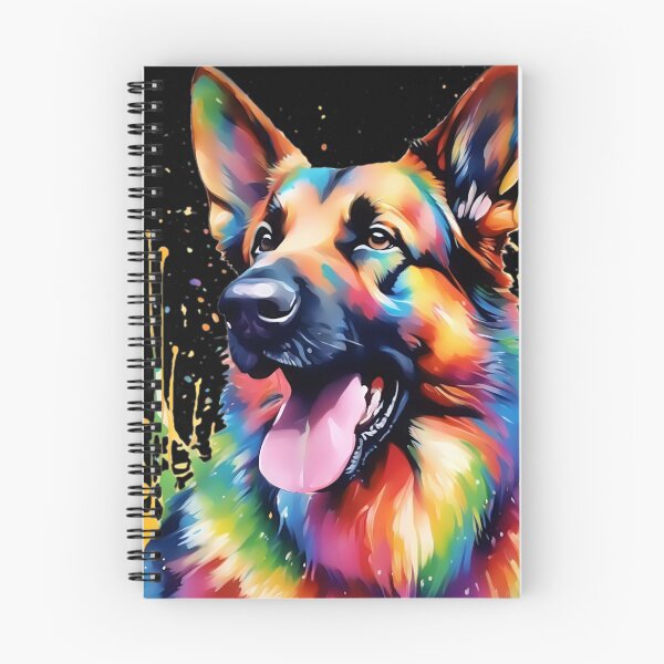 Item preview, Vibrant Rainbow Alsatian Portrait Design For Dog Lovers designed and sold by kakarikihill.