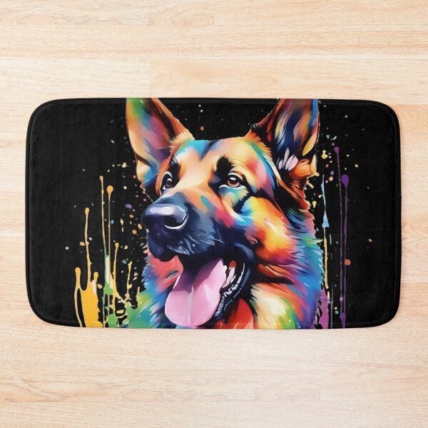 Item preview, Vibrant Rainbow Alsatian Portrait Design For Dog Lovers designed and sold by kakarikihill.