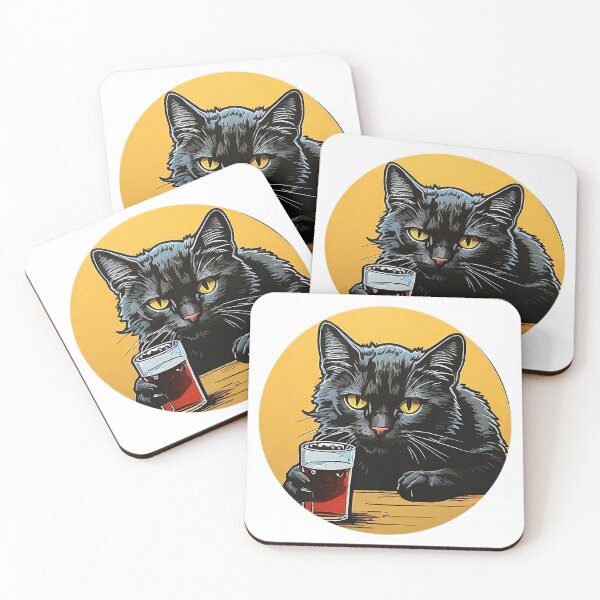 Item preview, Funny cat drinking beer designed and sold by thesnakeater.