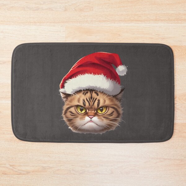 Item preview, Christmas Cat Wearing Xmas Santa's Hat designed and sold by Colorful Designs.