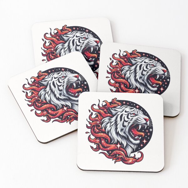 Item preview, White Tiger And Red Flames designed and sold by Mark Cannon.