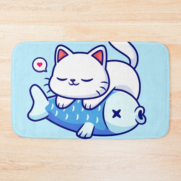Item preview, "Fish Dreamland: Cute Cartoon Cat Vector Icon" designed and sold by hjian8219.