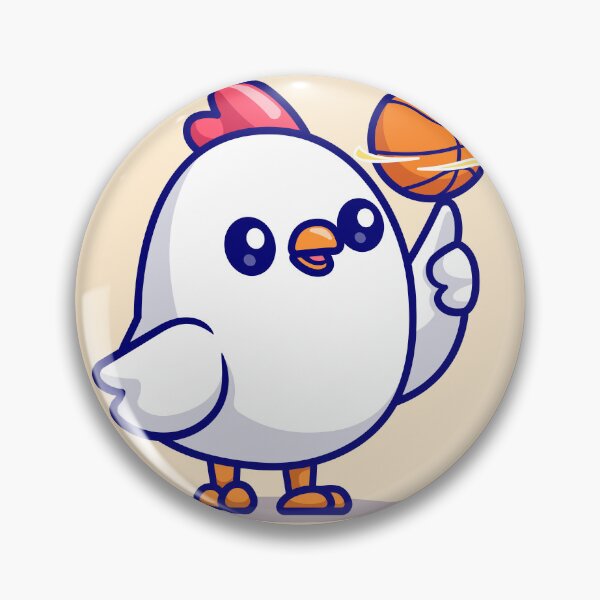 Item preview, Clucker Hoops: Cute Cartoon Chicken Vector Icon designed and sold by hjian8219.