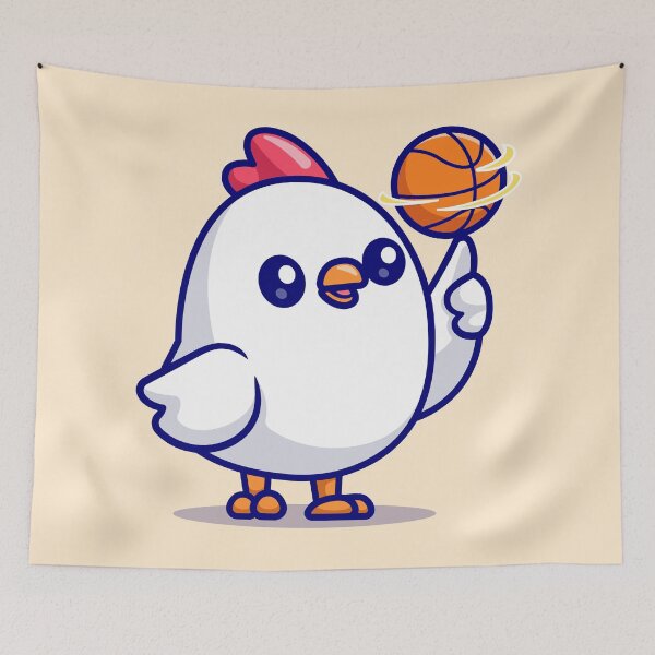 Item preview, Clucker Hoops: Cute Cartoon Chicken Vector Icon designed and sold by hjian8219.