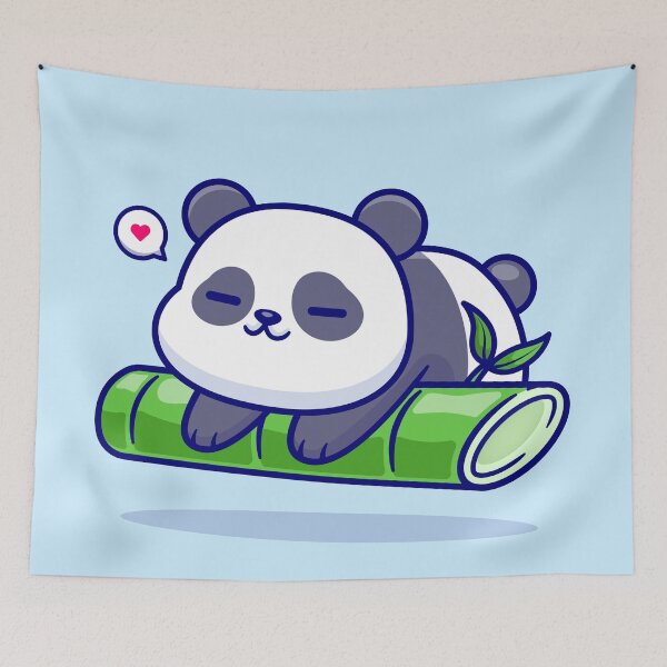 Item preview, Bamboo Naptime: Cute Cartoon Panda Vector Icon designed and sold by hjian8219.