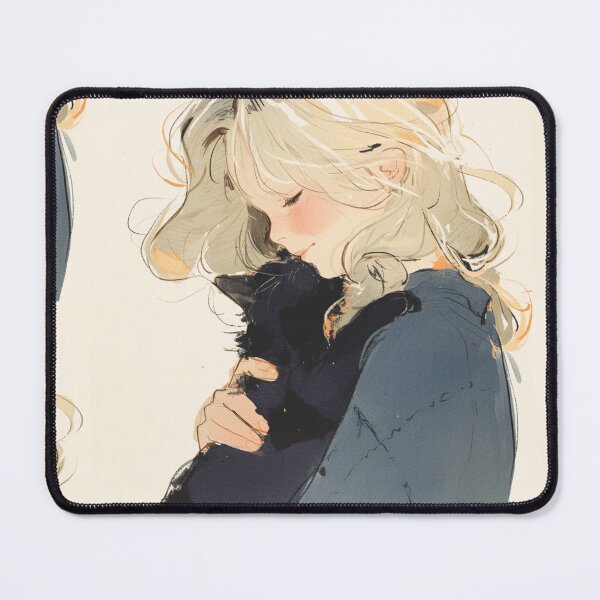 Item preview, Cutie and her cat designed and sold by MendaciousMina.