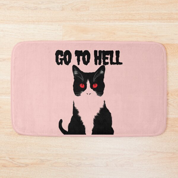 Item preview, Black and White Cat, Bad Cat, "Go to Hell" designed and sold by Mariana Piana.