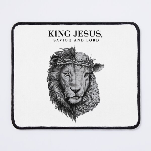 Item preview, King Jesus, Savior and Lord, Lion and Lamb Wearing a Crown of Thorns Art designed and sold by Faithloveshop.