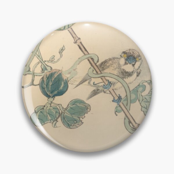 Item preview, Sugakudo  (No. 6)   White-cheeked Bunting, Wisteria Bean, and Wild Carnation   designed and sold by TeeARTHY.