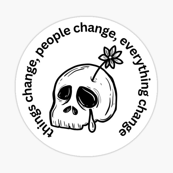 Artikel-Vorschau von Change pt.2 von Indigo von RM von BTS inspirierter minimalistischer Totenkopf-Aufkleber, designt und verkauft von daebak-shop.